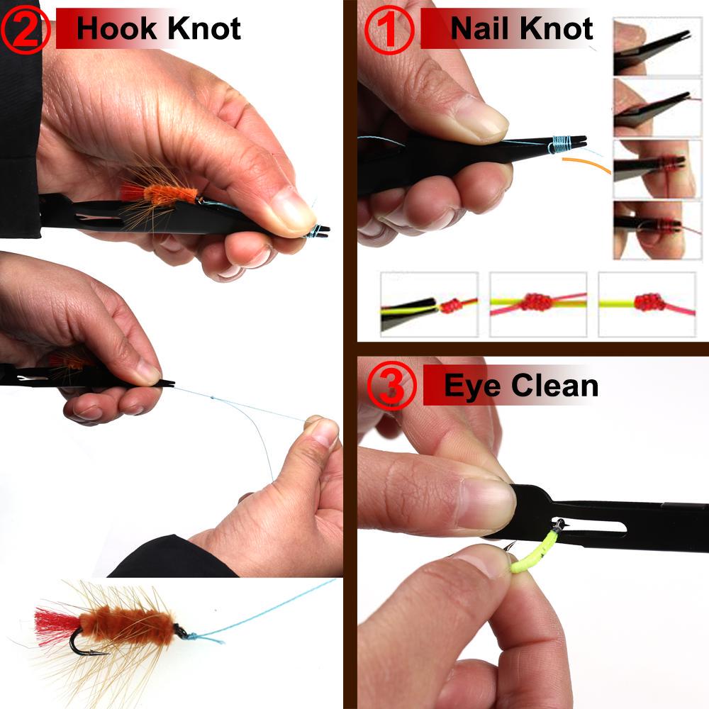 Bimoo Fast Fly Fishing Nail Knot Tyer Рыболовный крючок с экстрактором Zinger Рыболовные снасти Аксессуары Инструменты
