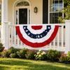 Складной веерный флаг США, Гирлянда-флажки «4 июля», Патриотический полувеерный баннер «Красный Белый Синий» для Дня Независимости, Крыльцо, Сад, Улица, В помещении