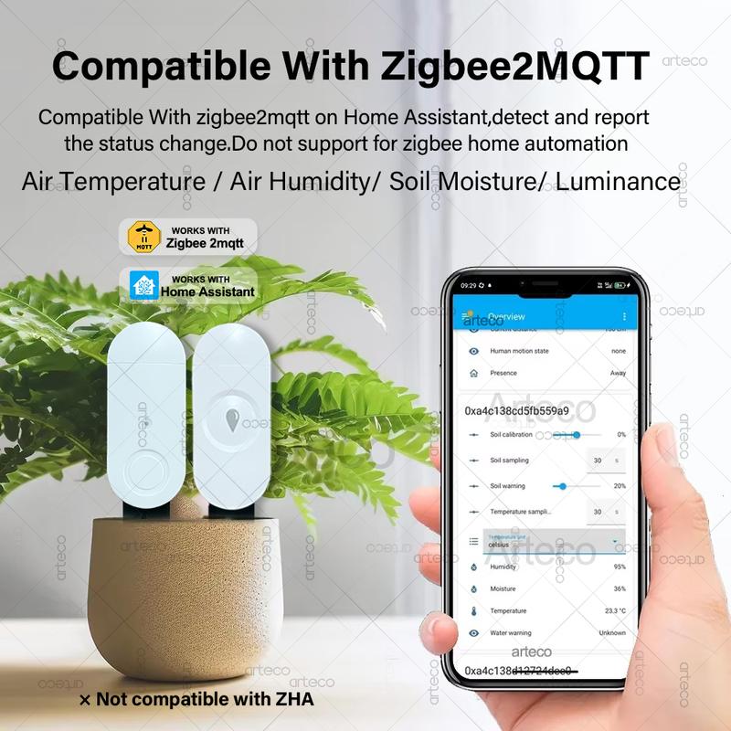 Умный Zigbee Датчик Влажности Почвы, Освещенности, Температуры, Влажности, Тестер Влажности Почвы, Для Tuya Home Assistant Z2MQTT