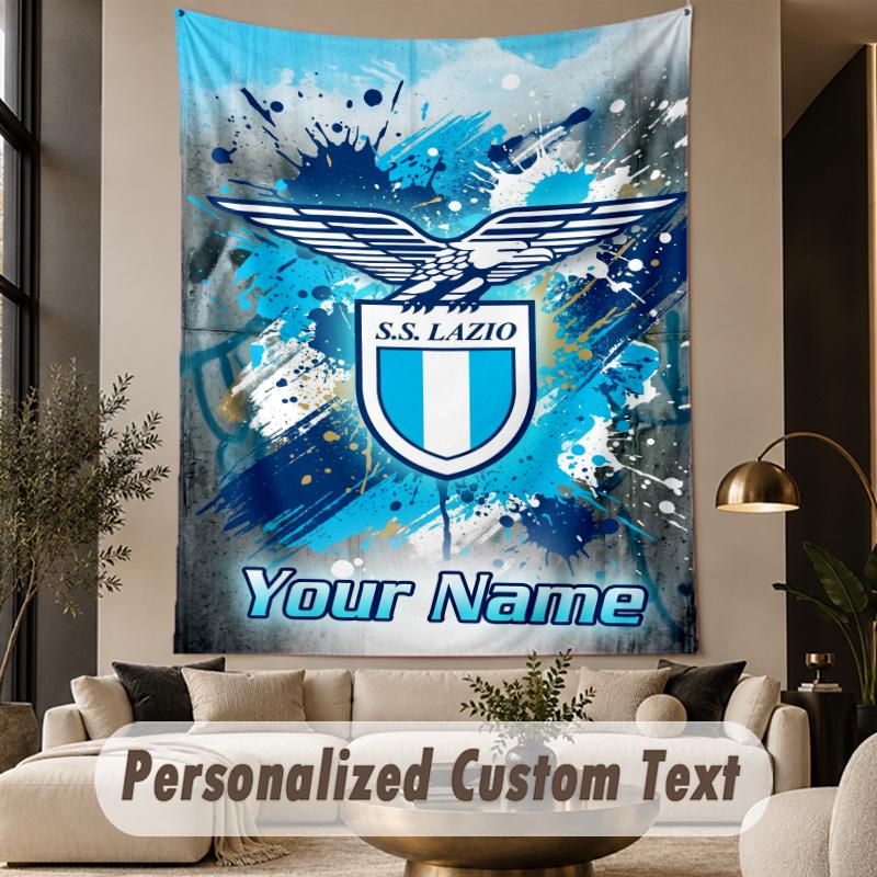 Custom Text Tapestry Lazio FC Print Wall Tapestry Indoor Living Room Wall Decor
