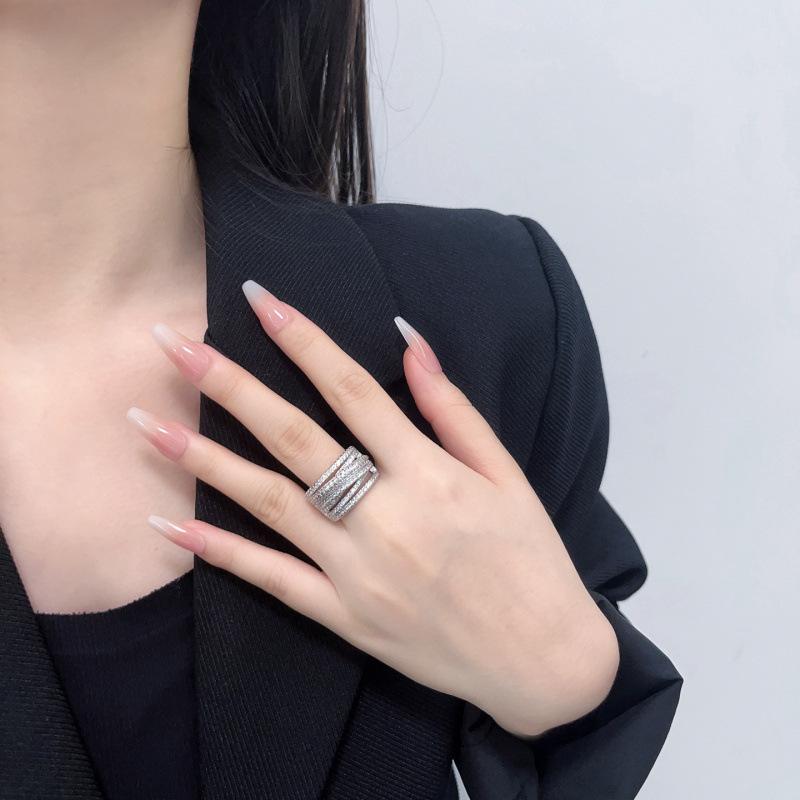 Hot Explosion Exaggerated Micro-Inlaid Zircon Ring Creative Personality Avant-Garde Exquisite Ring Full Of Diamonds Jewelry