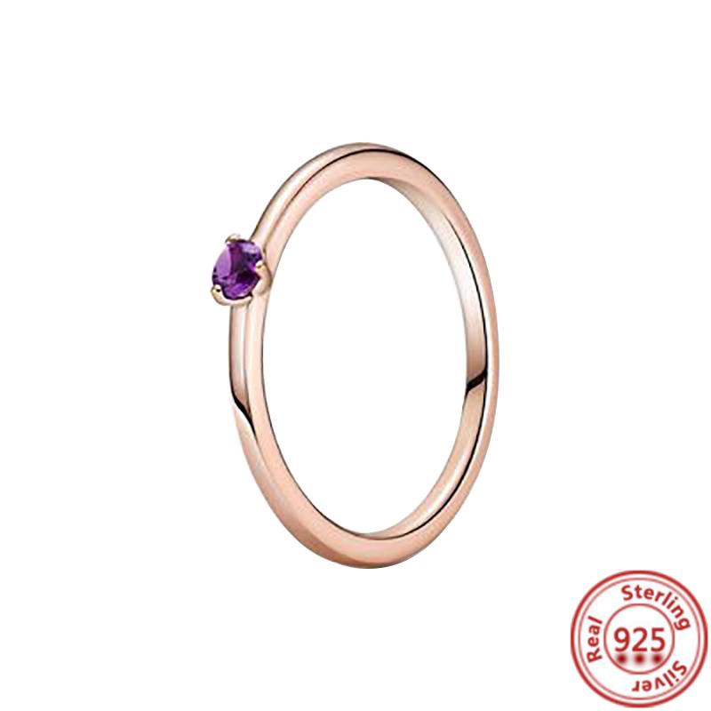 New Fashion Trendy Authentic Original S925 Sterling Silver Heart Blue Earth Moon Round Zircon Ring Women Anniversary Fine Jewelry