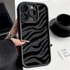 Zebra Striped Pattern Soft Case For iPhone 16 15 14 Pro Max 15 16 Plus 13 12 Pro 11 Candy Color Shockproof Silicone Phone Cover