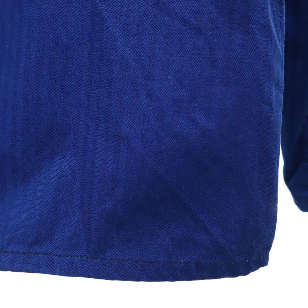 EURO WORK 70-х 80-х годов Винтажная рубашка с длинным рукавом в елочку 50 синяя Мужская Б/У