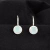 Aqua Chalcedony Gemstone 925 Sterling Silver Jewelry Handcrafted Earrings 0.93" EE-177-18