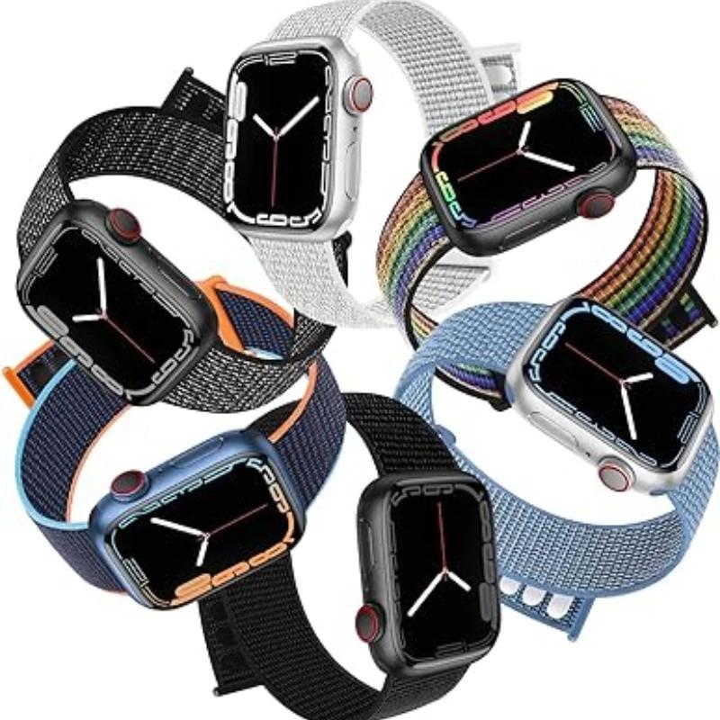 Плетеный нейлоновый ремешок-петля для Apple Watch 11 10 9 8 7 45 мм 41 мм 42 мм 46 мм Ultra 3/2 49 мм Удобный браслет iWatch 6 5 SE Ремешок