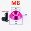 M8 Цветная Декоративная Алюминиевая Сплавная Потайная Шайба-Гайка "Рыбий Глаз"