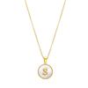 Collier Luxenter En Nacre Blanche Finie En or Jaune 18K - Alphabet S