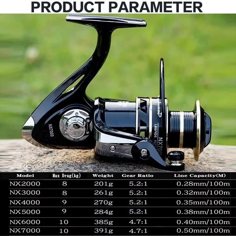 New High Quality Metal Spinning Fishing Reel Spool Seawater 5.2:1/4.7:1 High Speed Gapless Fishing Reel Waterproof Suitable for 1000-7000 Series