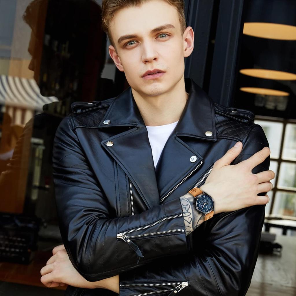 BENYAR AKNIGHT Japanese Stainless Leather Compatible with Business Casual Sports Chronograph Included Men's Watch, Quartz, Steel, Strap, Watches,