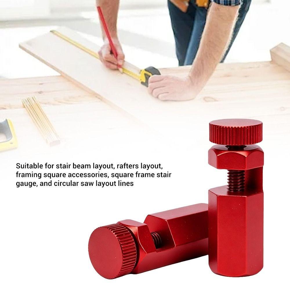 Aluminum Alloy Tall Stair Gauges Bright Red Framing Jig Tool Framing Square Stops Deck Building