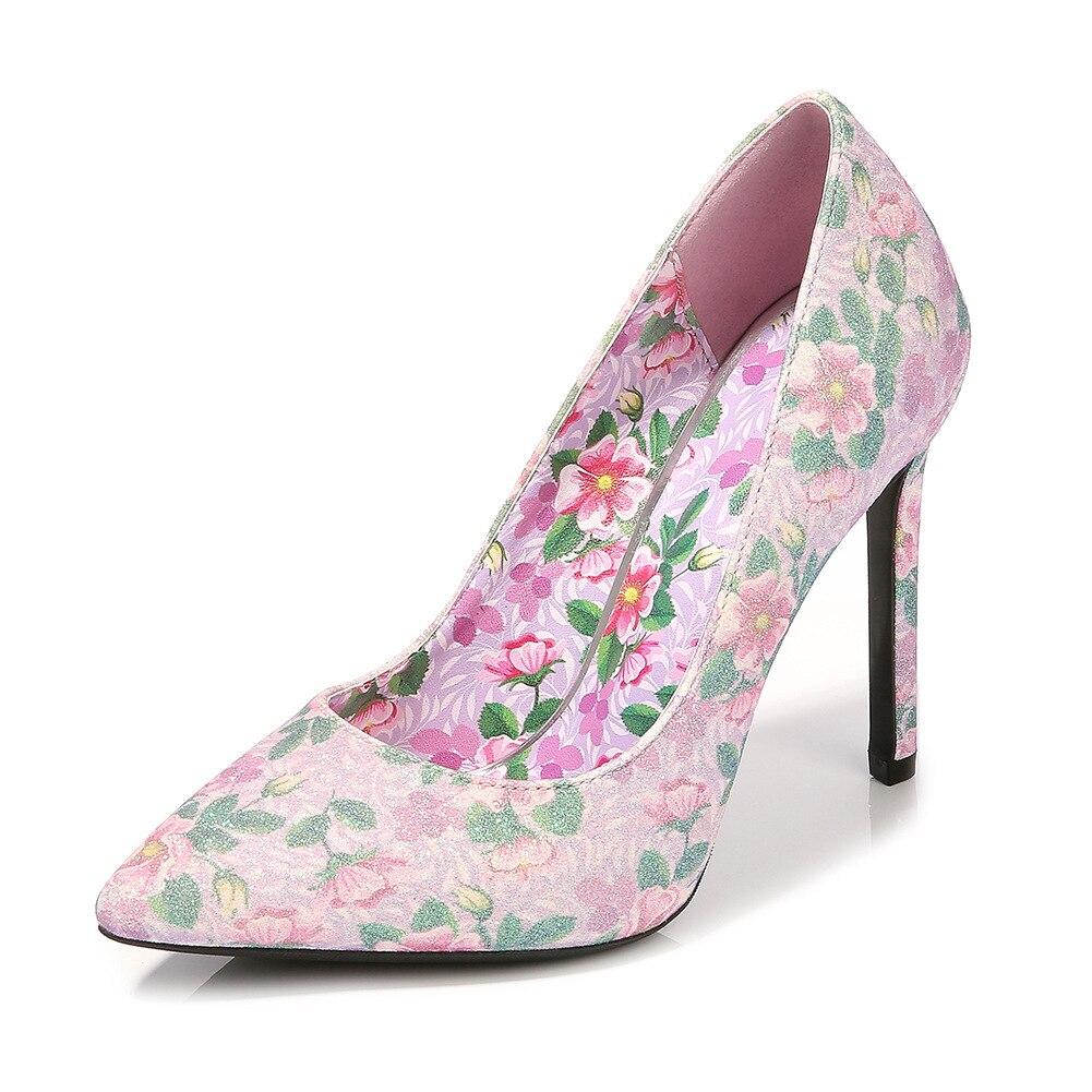 Women 2023 New Office High Heel Shoes Work Fashion Banquet Catwalk Sexy Flowers 11cm Heel WZ