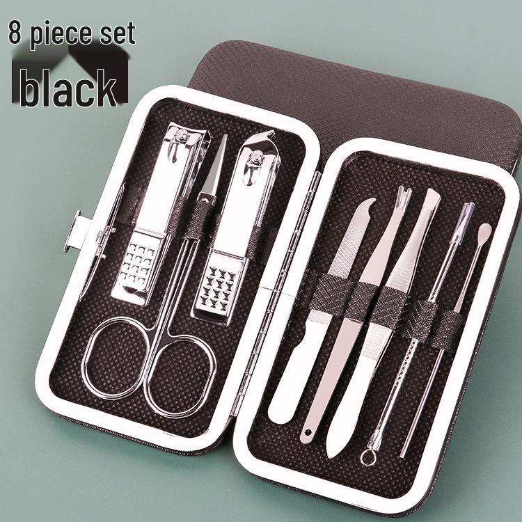 8-Piece Leather Nail Clipper Set: Multi-functional Manicure & Pedicure Tools Gift Set