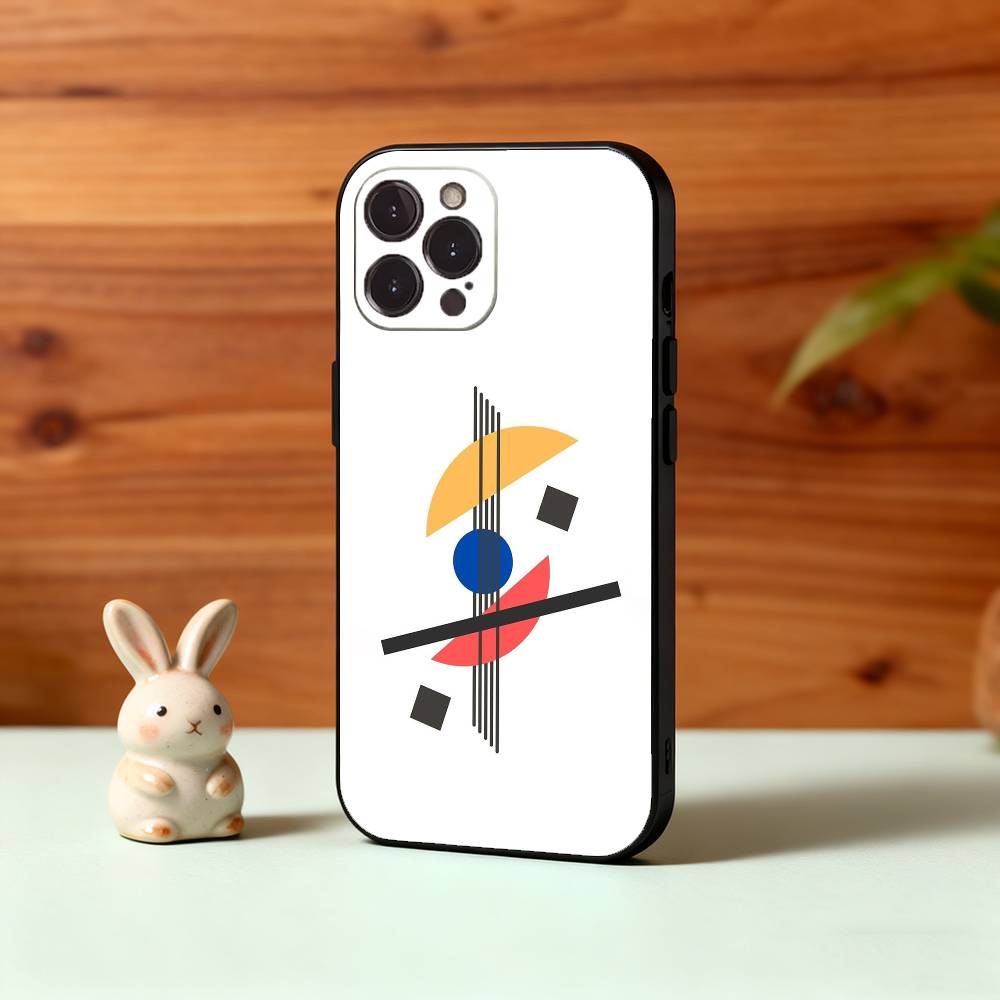 Абстрактные формы в стиле Мондриан-Баухаус Чехол для телефона Для iPhone17,16,15,14,13,12,Plus,Pro Max, 5G Другие Мягкий Черный Чехол