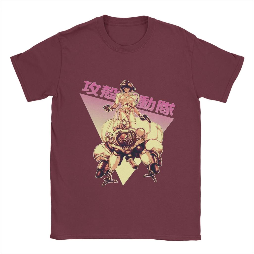 Ghost In the Shell Men's T Shirt Motoko Kusanagi Crazy Tee Shirt Short Sleeve O Neck T-Shirts Cotton Plus Size Clothing