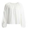 Shop   Women Cotton Round Semi Crop Flare Banding Blouse Navy Ean Wbl 1318