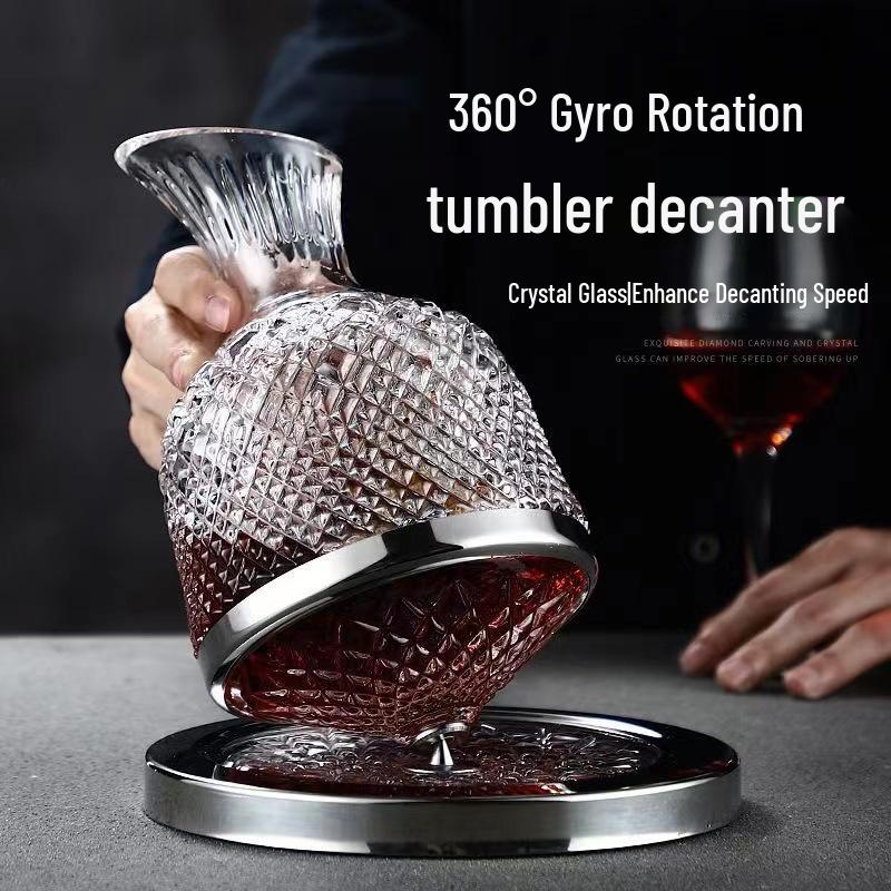 Набор хрустальных декантеров для вина: Роскошная подарочная коробка для вращающихся стаканов