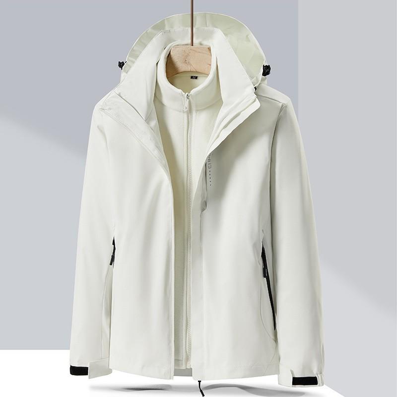 2026 Mens Womens 3-in-1 Detachable Hiking Jacket Outdoor Waterproof Windproof Winter Coat