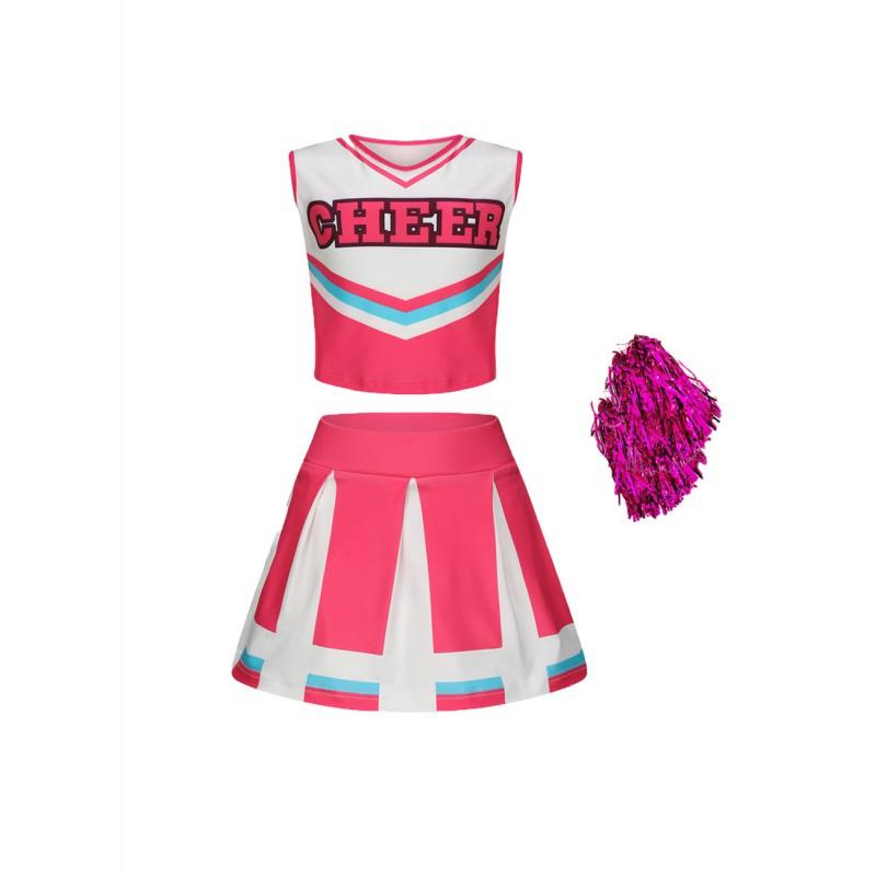 Girls Cheerleading Uniform Kids Stage Performance Outfit School Sports Meet Dance Costume
