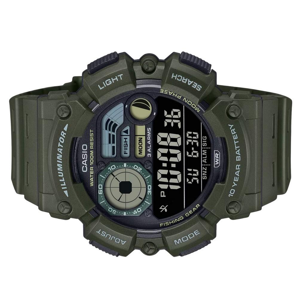 Casio Цифровые кварцевые часы с полимерным ремешком WS-1500H-3BV 100M Мужские часы