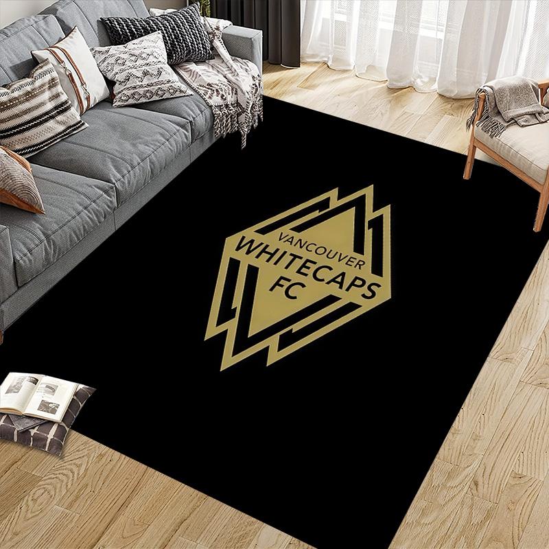 Vancouver Whitecaps Football Club2 Flannel Pattern Square Carpet,Area Rug,Carpet Rug for Living Room Bedroom Sofa Playroom Decor,Non-slip Floor Mat