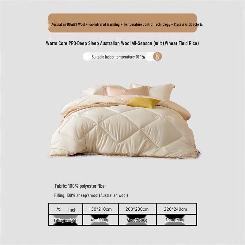 Всесезонное одеяло из австралийской шерсти Mercury Home Textiles