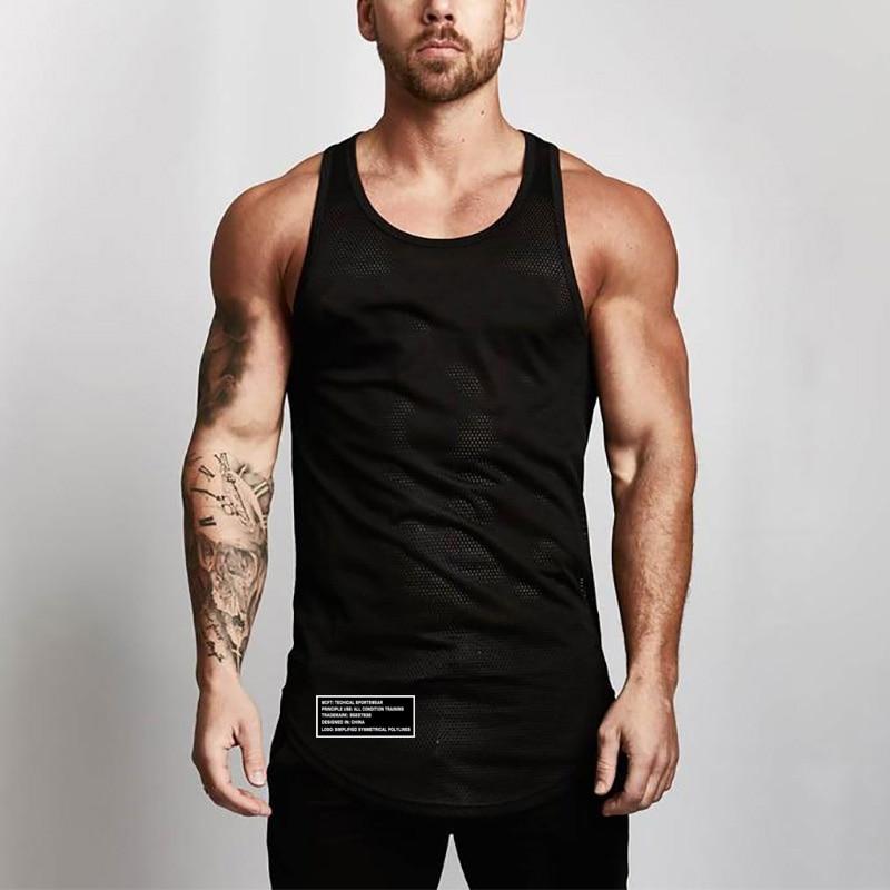 Do The Work Mesh Mens Fashion Casual Fitness Bodybuilding Letter Printed Summer Polyester Slim Fit Quick-drying O-neck Tank Top