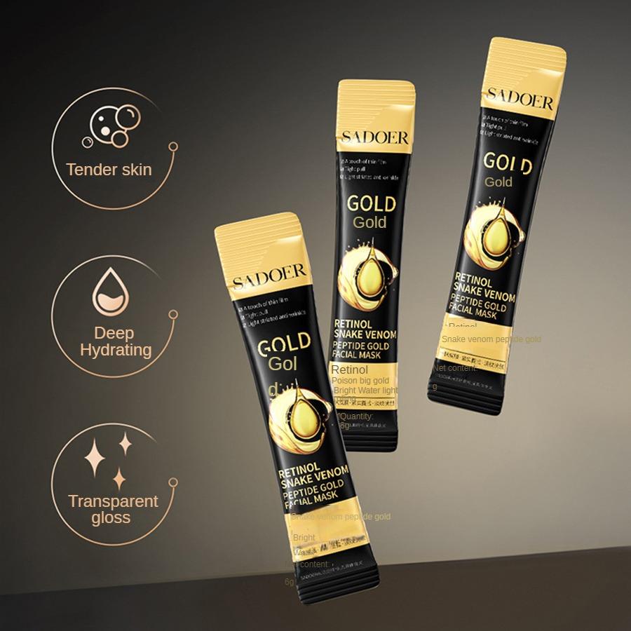 Ретинол Змеиный яд Золотая маска для омоложения кожи Маска для лица Глубокое увлажнение Увлажнение Контроль жирности Сужение пор Средства по уходу за кожей для мужчин и женщин
