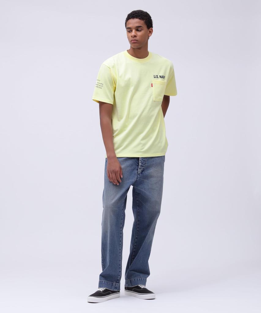 AVIREX NAVAL POCKET T-SHIRT Men's M Lemon 783-5934011