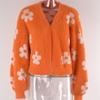 Floral Print Knitted Cardigan Jacket Women 2023 Autumn Sweet Casual Crop Sweaters Coat Winter Short Knitwear Pull Femme 28740