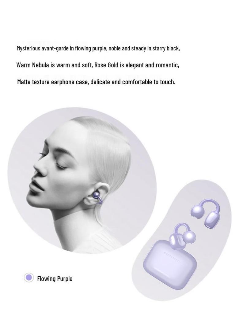 AI Bluetooth Гарнитура-клипса для уха с внутриушным переводом и костной проводимостью