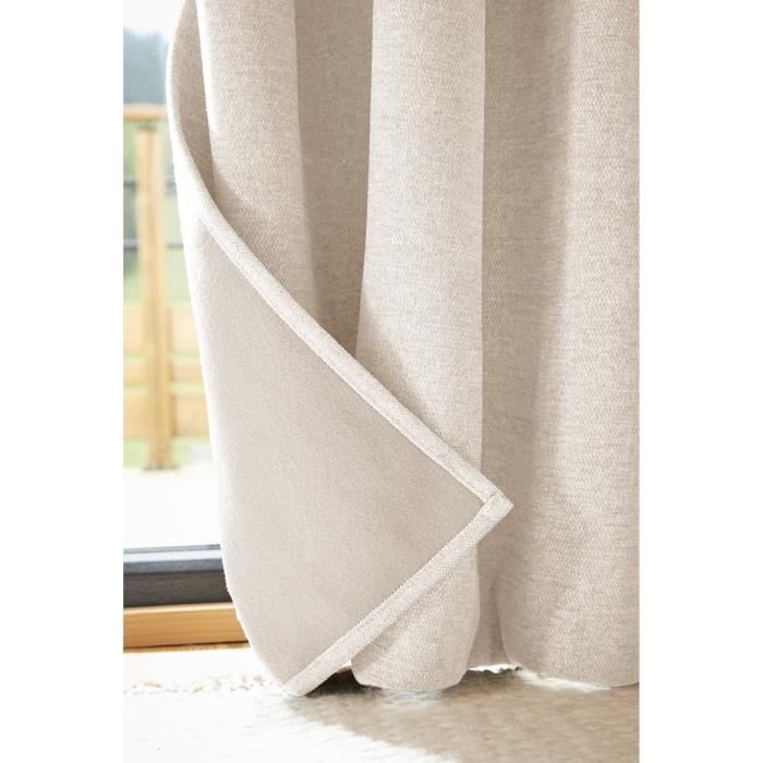 Rideau occultant - Bjorn - Beige - 140 x 240 cm - 100% polyester - Style scandinave moderne