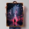 Cyberpunk Cityscape Metal Signs City Skyline Poster Metal Vintage Posters Custom Tinplate Sign for Wall Art Decoration Wand Deko