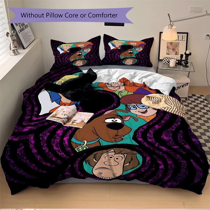 3pcs Scooby-Doo Duvet Cover Set, Includes 1 Duvet Cover and 1/2 Pillowcases (No Insert) yy251104246