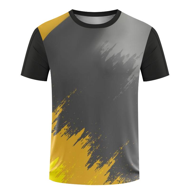 Новая дышащая одежда для настольного тенниса, мужская быстросохнущая футболка с 3D-принтом, тренировочная одежда для мальчиков с круглым вырезом, спортивная одежда больших размеров