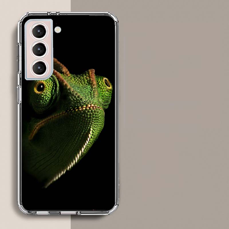 Хамелеон Забавный Дикий Мир Чехол Для Телефона Для Samsung Galaxy S25 Edge S24 S23 FE S21 S20 S10 Plus S22 S26 Ultra Чехол Прозрачные Чехлы TPU