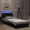 VidaXL Bed Frames with LED Lights, Upholstered Bed, Single Bed, Indoor Bedroom Adult Bed, Modern, Black 3213897