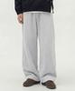 AGOD Side Tuck Snap Wide Sweatpants [White Melange]