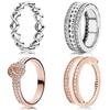Authentic Sterling Silver Signature Reversible Hearts Infinite Love Knot Ring For Women Birthday Wedding Gift Fashion Jewelry