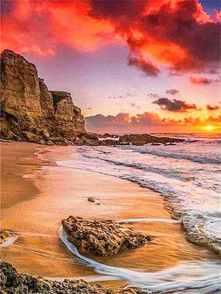 Набор для алмазной живописи «Приморский закатный пейзаж» Полный квадрат/круг 5d Diy Вышивка Мозаика Пляжный пейзаж Домашний декор