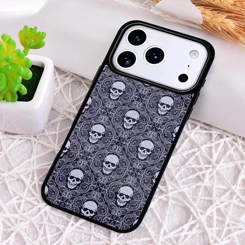 Винтажный Чехол для Телефона с Черепами Ударопрочный для iPhone 17 Air 16e 15 11 12 14 13 Pro Max Чехол Coque