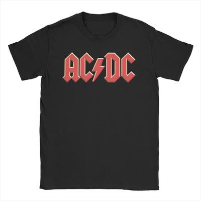 Классическая футболка с логотипом AC/DC для мужчин и женщин, с круглым вырезом, хлопковая, с коротким рукавом, для вечеринок