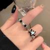 Contrasting Color Opal Star Ring, Women's Ins Tide Fashion Personality Couple Index Finger Ring, Niche Temperament Versatile Ring