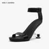 2024 Summer Women Shoes Sandals Gladiator Sandals Women Strange Metal High Heel 8cm Womens Shoes Zapatos Mujer Plus Size 34-41
