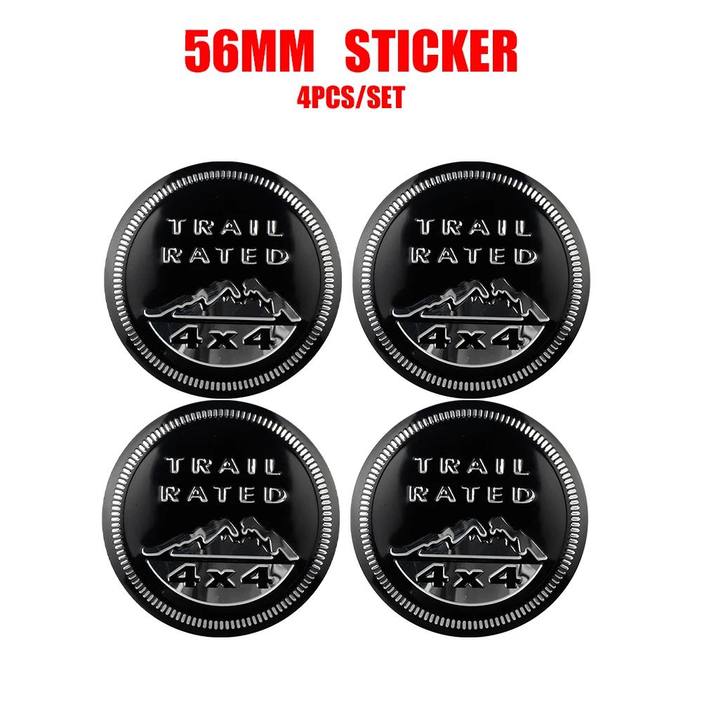 4Pcs 56mm 60mm Car Wheel Center Cap Sticker Hub Cover Decal For Jeep Wrangler Grand Cherokee Compass Renegade Gladiator AMQ1