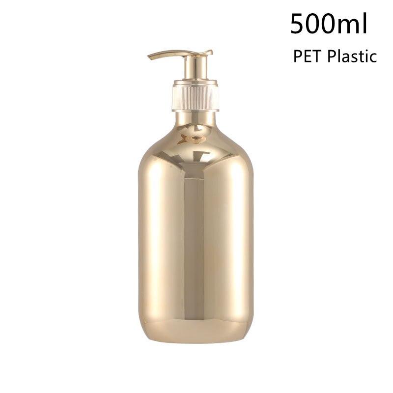 Electroplating Shampoo Bottle PET Press Type Lotion Empty Bottle Bathroom Shower Gel Large-Capacity Soap Dispenser