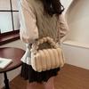 Plush Bag Women'S Simple Versatile Messenger Bag Fashion Casual Portable Plush Commuter Pillow Bag