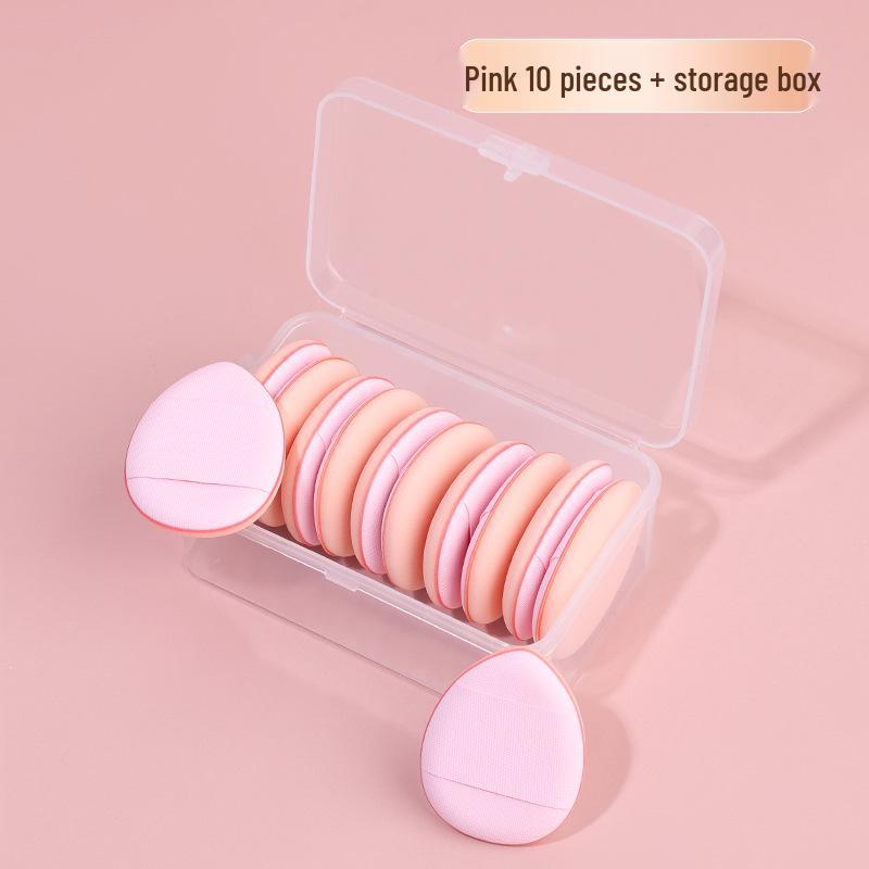 Mini Pink Finger Powder Puff: Dual-Use Air Cushion Makeup Sponge for Wet & Dry Application Without Absorbing Foundation