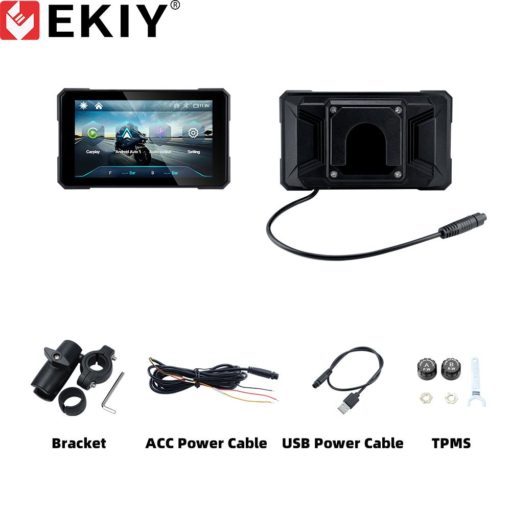 EKIY 5,0-дюймовый беспроводной CarPlay Moto Android Auto Портативная цифровая приборная панель для мотоцикла GPS-навигация Съемный экран дисплея