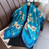New 30 Colors Twill Silk Scarf Women 90cm Square Hijab Shawls And Wraps Female Foulard Headkerchief Elegant Floral Lady Bandana